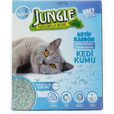 Jungle Aktif Karbonlu Marsilya Sabunlu Lu Kedi Kumu Ekstra Güçlü Topaklanma 6lt