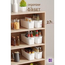 Mowo Home 6 Adet Slim Mutfak Düzenleyici, Buzdolabı Düzenleyici, Banyo Düzenleyici, Organizer, Saklama Kabı