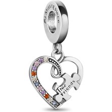 Fubena Puzzle Parçası ve Kalpli Arkadaşlık Sallantılı Charm