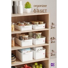 Mowo Home 6 Adet Mix Set Mutfak Düzenleyici, Buzdolabı Düzenleyici, Banyo Düzenleyici, Organizer, Saklama Kabı