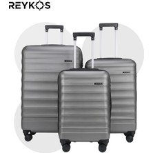 Reykos Rey-Way Gri Unisex 3’lü Valiz Seti (Büyük-Orta-Kabin)