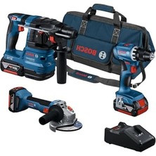 Esranın Dünyası Bosch Professional Gsr 18V-45 Akülü Vidalama & Gws 18V-8 Akülü Taşlama & Gbh 185 Akülü Kırıcı Delici & 3x Gba 18V 4.0 Ah Akü & Gal 18V-40 Şarj Cihazı & M-Bag, Karton Kutuda