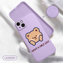 HONTINGA iPhone 14 Plus ile Uyumlu Kılıfı Içi Kadifeli Düşüme Önleyici Basitlik Anti Düşme Kamera Korumali Sevimli Ayı Desen Telefon Kılıfı Kadın ve Erkek Için Uygundur K6-0046