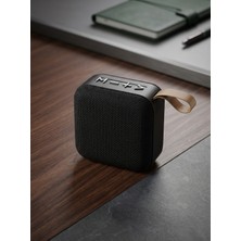 Erdineks Askılı ve Kumaş Tasarımlı Mini Bluetooth Hoparlör - 5W Güçlü Ses, Şarjlı Taşınabilir Kompakt Ses Sistemi