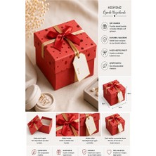 ArtMaster Hediye Kutusu Kırmızı Kare 1 Adet K-8757 Küçük Boş Hediye Kutusu Sevgiliye Özel Kurdelalı Kutu Karton Kutu 9X9CM
