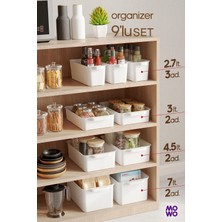 Mowo Home 9 Adet Mix Set Mutfak Düzenleyici, Buzdolabı Düzenleyici, Banyo Düzenleyici, Organizer, Saklama Kabı