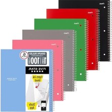 Esranın Dünyası Spiral Defter + Çalışma Uygulaması, 6'lı Paket, 1 Konu, Grafik Çizgili Kağıt, 21.6 x 27.9 Cm, 100 Yaprak, Mürekkep Geçirmez, Suya Dayanıklı Kapak, Karışık Renkler (73549)