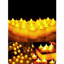 Esranın Dünyası 24 Adet Sarı Işıklı LED Mum Seti, Pilli ve Dumansız