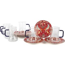 Mikasa Moor Phoenix Red 6 Lı Çay Seti