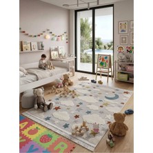 DMR Halıcılık Kids Serisi Desenli Renkli Bebek Çocuk Odası Halısı