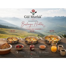 Gül Mutfak 3 Parça Paslanmaz Çelik Sahan Seti Tabanlı 16-18-20 cm