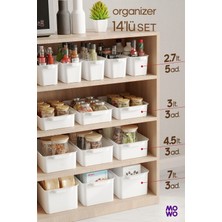 Mowo Home 14 Adet Mix Set Mutfak Düzenleyici, Buzdolabı Düzenleyici, Banyo Düzenleyici, Organizer, Saklama Kabı