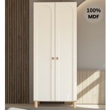 Flances Papatya Mdf 2 Kapak Ayaklı Tasarım Gardırop