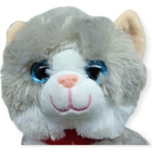 Esranın Dünyası Sesli Peluş Kedi 25 cm - Gri (Lisinya)