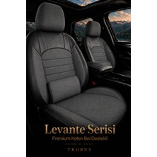 Trobus Toyota Yaris 2005+ Uyumlu Levante Serisi Bel Destekli Keten Füme Koltuk Kılıfı