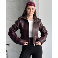 Vess Moda Uzun Kol Detaylı Korse Deri Ceket