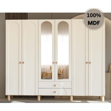 Flances Papatya 6 Kapak Mdf Ayaklı Tasarım Gardırop