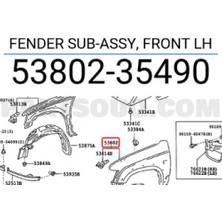 Premium Çamurluk Hilux 2002-2005 Delikli LN-145 D4D Ön Sol (Oem NO:5380235490)