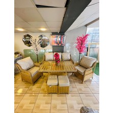 İserdi Garden Iserdi Garden Izmir Rattan Bahçe Balkon Koltuk Takımı 3+1+1+Masa+2puf