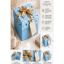 ArtMaster Hediye Kutusu Açık Mavi Kare 1 Adet K-8757 Küçük Boş Hediye Kutusu Sevgiliye Özel Kurdelalı Kutu Karton Kutu 9X9CM