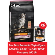 Pro Plan Somonlu Yaşlı Köpek Maması 14 kg + 6 Adet Hindi Konserve 400 gr