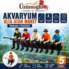 Üzümoğlu Akvaryum Kenarına Oturan Olta Atan Maket Insan Figürü 9 cm Dekor