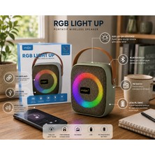GUNKES Rgb Light Up Bluetooth Hoparlör Taşınabilir Rgb Işıklı Kablosuz Speaker Fm Radyolu USB Girişli Şarjlı Mini Ses Sistemi