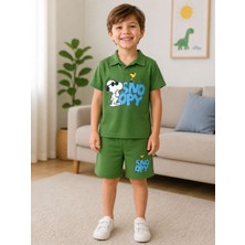 Murat Baby Snoopy Baskılı Erkek Çocuk Şortlu Takım