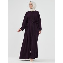 Kadeem Giyim Zümra Taşlı Ferace - Mor