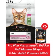 Pro Plan Hassas Kuzulu Yetişkin Kedi Maması 10 kg + 6 Adet Balıklı Konserve 400 gr