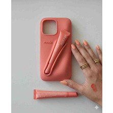 General Apple Iphone 16 Pro Max Uyumlu Somon Pudra Pembe Lip Gloss Tutuculu Telefon Kılıfı