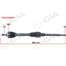 GVA Depomix Komple Aks Sağ Peugeot 206 1.6i 98-06 Tu5 Abs Li 48 Diş 886MM