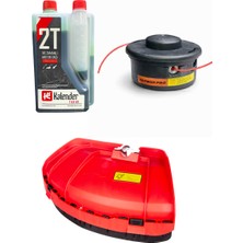 Johnser Pro Dişi Tip Misina Başlığı + Kalender 2t Motor Yağı + Evrensel Motorlu Tırpan Bıçak Koruyucu