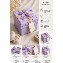 ArtMaster Hediye Kutusu Lila Kare 1 Adet K-8757 Küçük Boş Hediye Kutusu Sevgiliye Özel Kurdelalı Kutu Karton Kutu 9X9CM