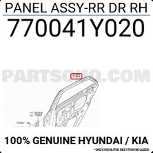 Maher Kapı Picanto Arka 2011 Sonrası Sağ (Oem NO:770041Y020)