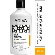 Agiva AGİVA Milk Protein Isıl İşlem Görmüş Yıpranmış Saçlar İçin Onarıcı, Besleyici Saç Bakım Şampuanı 500 ml