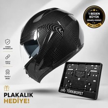 Vrt Çene Açılır Güneş Vizörlü Kask + Plakalık