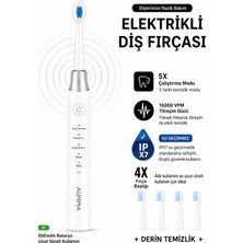 Exenar Şarjlı Diş Fırçası 4 Başlık 5 Modlu Elektrikli Diş Temizleme Fırçası Titreşimli 500MAH Şarjlı Ipx7
