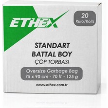 Ethex Battal Boy Mavi Renk Çöp Torbası 20 Paket - 75X90 cm