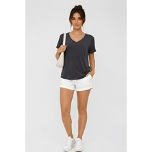 Lili Woman Kadın Relax Fit V Yaka Basic T-Shirt K.4780