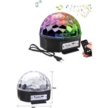 İlanib Ticaret LED Işık Disko Topu Bluetooth Hoparlörlü USB Müzik Çalar Kumandalı