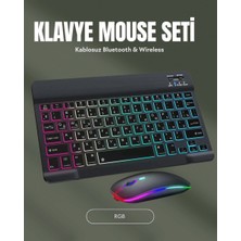 İlanib Ticaret Rgb Aydınlatmalı Şarjlı Kablosuz Klavye ve Mouse Seti – Modern ve Kompakt Tasarım