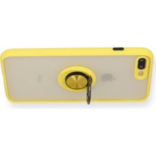 Durukar®  iPhone 7 Plus Kılıf Montreal Yüzüklü Silikon Kapak - Sarı