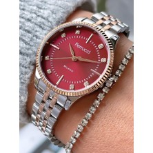 Ferrucci Retro Model Sade Şık Çelik Kordon ve Kasa Kadın Kol Saati+Bileklik Hediye