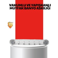 İlanib Ticaret Vakumlu ve Yapışkanlı Mutfak Banyo Askılığı 5 Bölmeli Pratik Düzenleyici