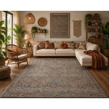 Eko Halı Sofıa Sof 03 Multy Geleneksel El Dokuması Uşak Halı Desenlerine Sahip Vintage Eskitme Tarzı Salon Halısı Oturma Odası Halısı