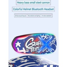 Helmet Graffiti Motor Kask Kulaklık Rgb Modlu Su Geçirmez 6.0 Bluetooth Intercom Yenı Model