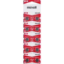 Maxell LR44 AG13 SR44 A76 1.5V Alkalin Saat Pili 10 Adet
