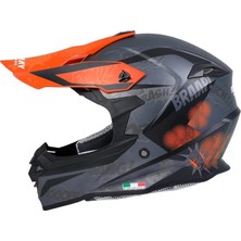 Sway 617 Matt Pow Black Orange Cross Kask