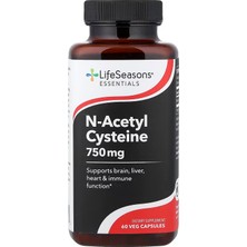 LifeSeasons N-Acetylcysteine, 750 Mg 60 Vegetarian Capsules